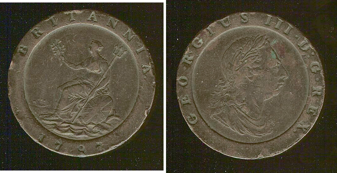 English 2 penny 1797 VF+